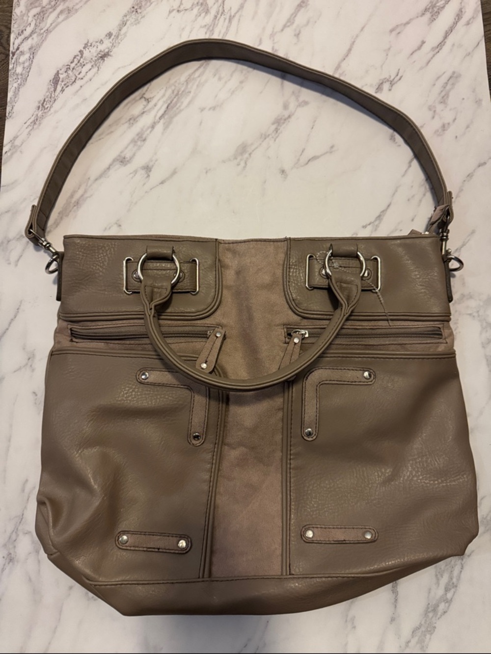 Taupe Women’s Shoulder Bag - Unbranded